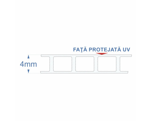 Profil de 4 mm cu protecție UV