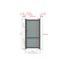 Desen tehnic al unei porți de grădină cu dimensiuni
