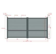 Desen tehnic al unei porți de grădină cu dimensiuni.
