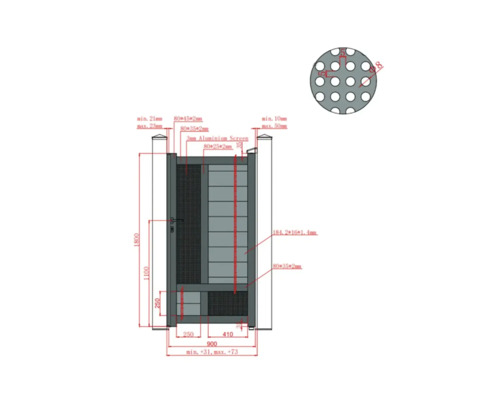 Desen tehnic al unei porți cu dimensiuni
