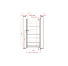 Desen tehnic al unei porți de grădină cu dimensiuni