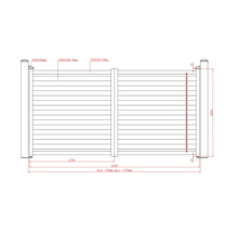 Desen tehnic al unui gard cu dimensiuni.