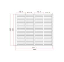 Desen tehnic al unui paravan de confidențialitate cu dimensiuni.