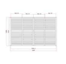 Desen tehnic al unui paravan de intimitate cu dimensiuni