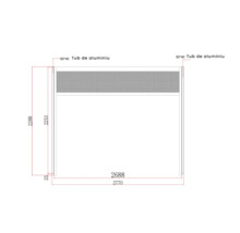 Desen tehnic al unui cadru de aluminiu cu dimensiuni