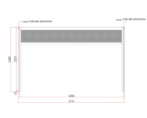 Construcție din aluminiu cu dimensiuni