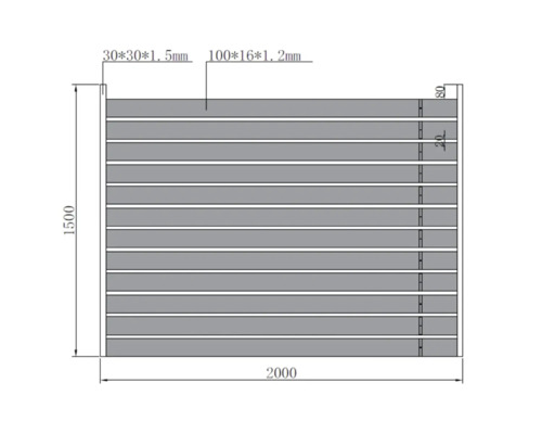 Desen tehnic al unui paravan de gard cu cote