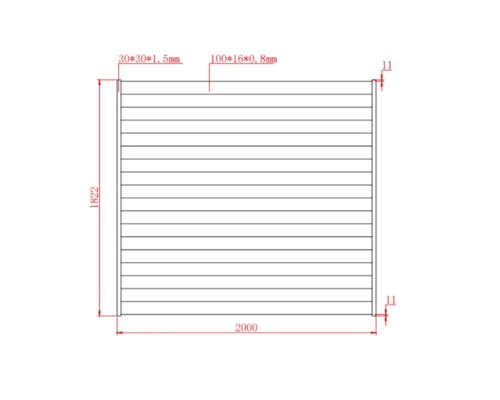 Desen tehnic al unui radiator cu dimensiuni