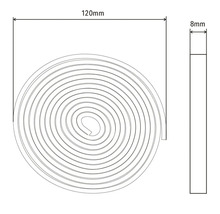 Desen tehnic al unei benzi de etanșare cu dimensiunile de 120 mm x 8 mm.