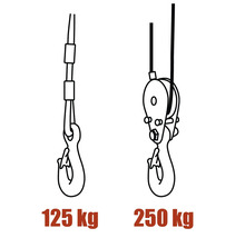 Desen al unui lanț de ridicare cu o capacitate maximă de încărcare de 125 kg și 250 kg