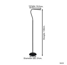 Imagine a unei lămpi de podea cu dimensiunile lungime 53,5 cm, înălțime 130 cm și diametru 21 cm.