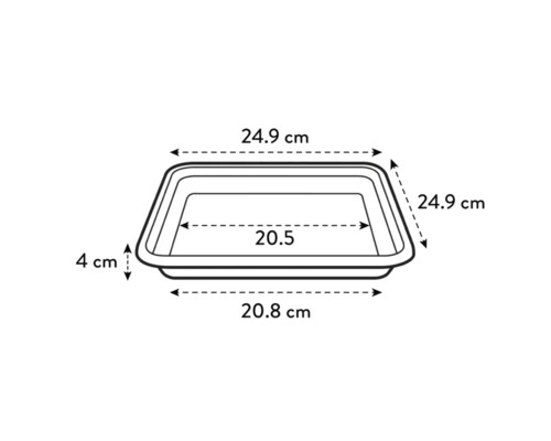 Desen tehnic al unui ghiveci cu dimensiuni