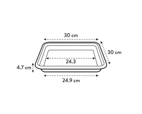 Desen tehnic al unei jardiniere cu dimensiuni