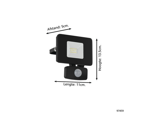 Reflector LED negru cu senzor de mișcare