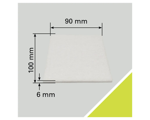 Covoraș pătrat din spumă filtrantă cu dimensiunile de 100 pe 90 pe 6 milimetri