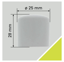 Capac din plastic cu dimensiunile de 25 mm diametru și 28 mm înălțime