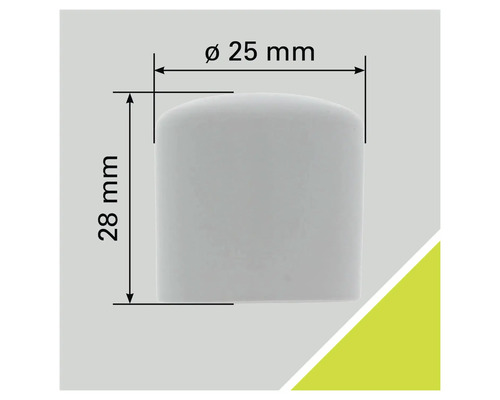 Capac din plastic cu dimensiunile de 25 mm diametru și 28 mm înălțime