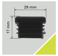 Capac de protecție din plastic cu dimensiunile 29 pe 17 milimetri