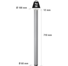 Picior de masă cu dimensiunile de 710 mm lungime, 100 mm diametru sus și 60 mm diametru jos