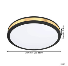 Lumină de tavan rotundă, diametru 38 cm