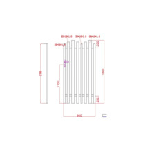 Desen tehnic al unui element de gard cu dimensiuni