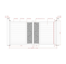 Desen tehnic al unei porți de grădină cu dimensiuni