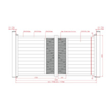 Desen tehnic al unei porți de grădină cu dimensiuni