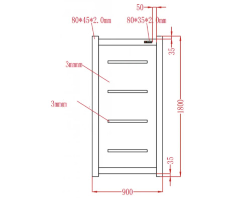 Desen tehnic al unui calorifer cu dimensiuni