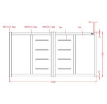 Desen tehnic al unui dulap cu dimensiuni