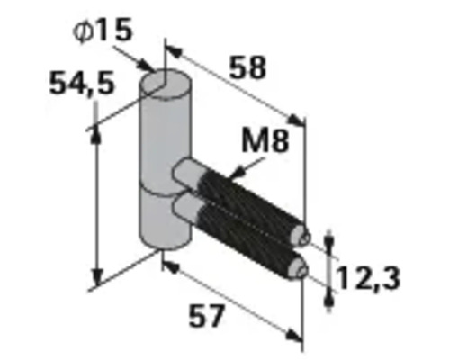 Desen tehnic al unei piese de conectare cu dimensiuni