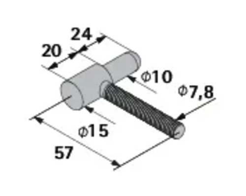 Desen tehnic al unui buton de mobilă cu dimensiuni