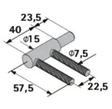 Desen tehnic al unui conector de mobilier cu dimensiuni