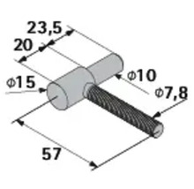 Desen tehnic al unui mâner de mobilă cu dimensiuni
