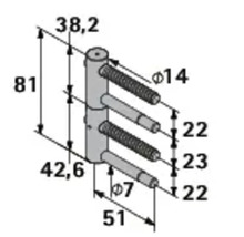 Desen tehnic al unei balamale cu dimensiuni