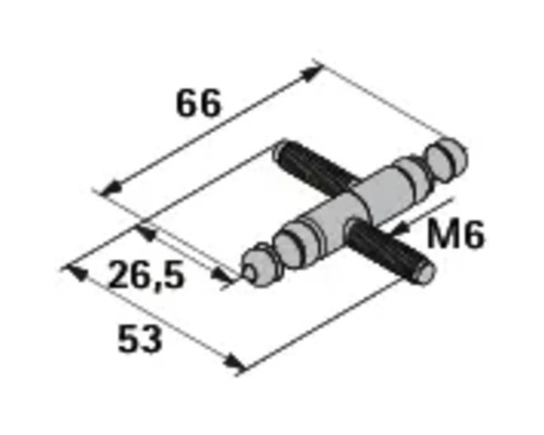 Desen tehnic al unui conector M6 cu dimensiuni