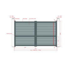 Desen tehnic al unei porți de grădină cu dimensiuni