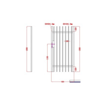 Desen tehnic al unui gard cu dimensiuni.