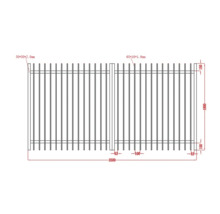 Desen tehnic al unei porți cu dimensiuni indicate.
