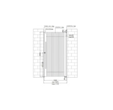 Desen tehnic al unei porți de grădină cu dimensiuni.