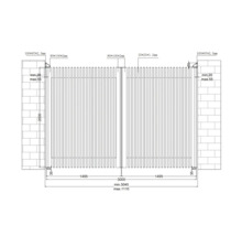 Desen tehnic al unei porți de grădină cu dimensiuni