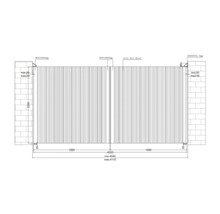 Desen tehnic al unei vederi de gard cu dimensiuni