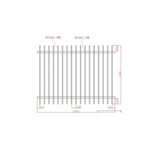 Desen tehnic al unui gard metalic cu dimensiuni
