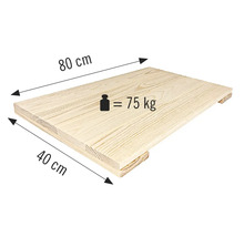 Placă din lemn, 80 x 40 centimetri, capacitate portantă 75 kilograme