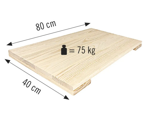 Placă din lemn, 80 x 40 centimetri, capacitate portantă 75 kilograme