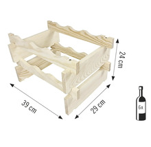 Suport de vin din lemn pentru șase sticle cu dimensiuni
