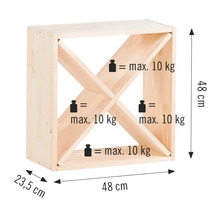 Suport de vinuri din lemn cu dimensiuni și sarcină maximă