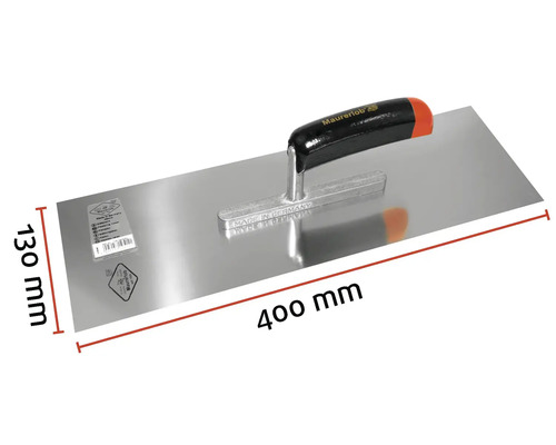 Gletieră oțel inoxidabil Maurerlob 400x130x0,7 mm, mâner | HORNBACH