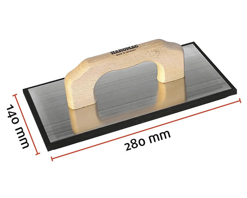 Gletieră cu mâner din lemn, lamă de circa 280 mm lungime și 140 mm lățime