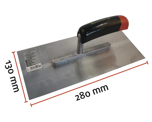 Mistrie de zidar Maurer cu o lungime a lamei de 280 milimetri și o lățime a lamei de 130 milimetri.