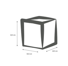 Schiță a unui cub cu lungimea laturii de 49,5 cm